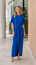 Elegant Draped Knot Maxi Dress