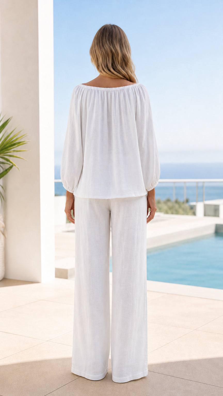 Women's Casual Off-Shoulder Two-Piece Pants Set