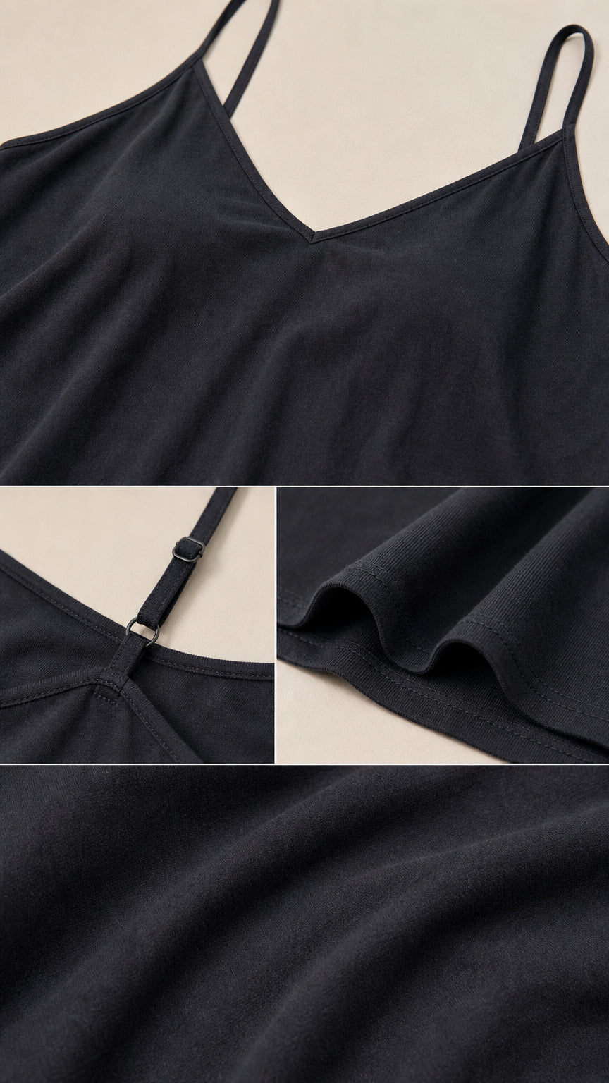 Minimalist V-Neck Spaghetti Strap Maxi Slip Dress