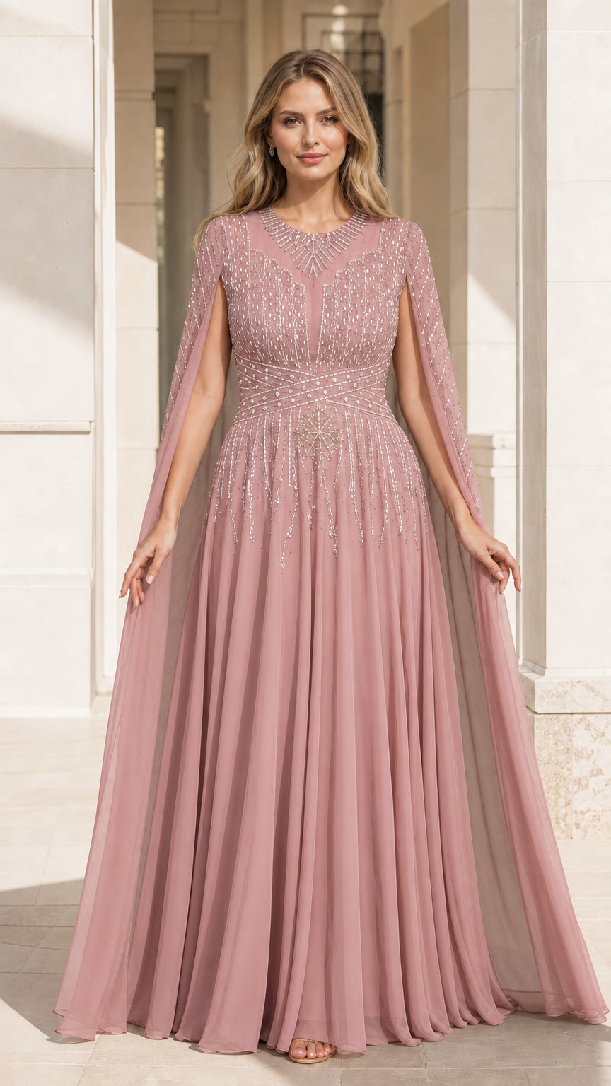 Front view in dusty pink color variant