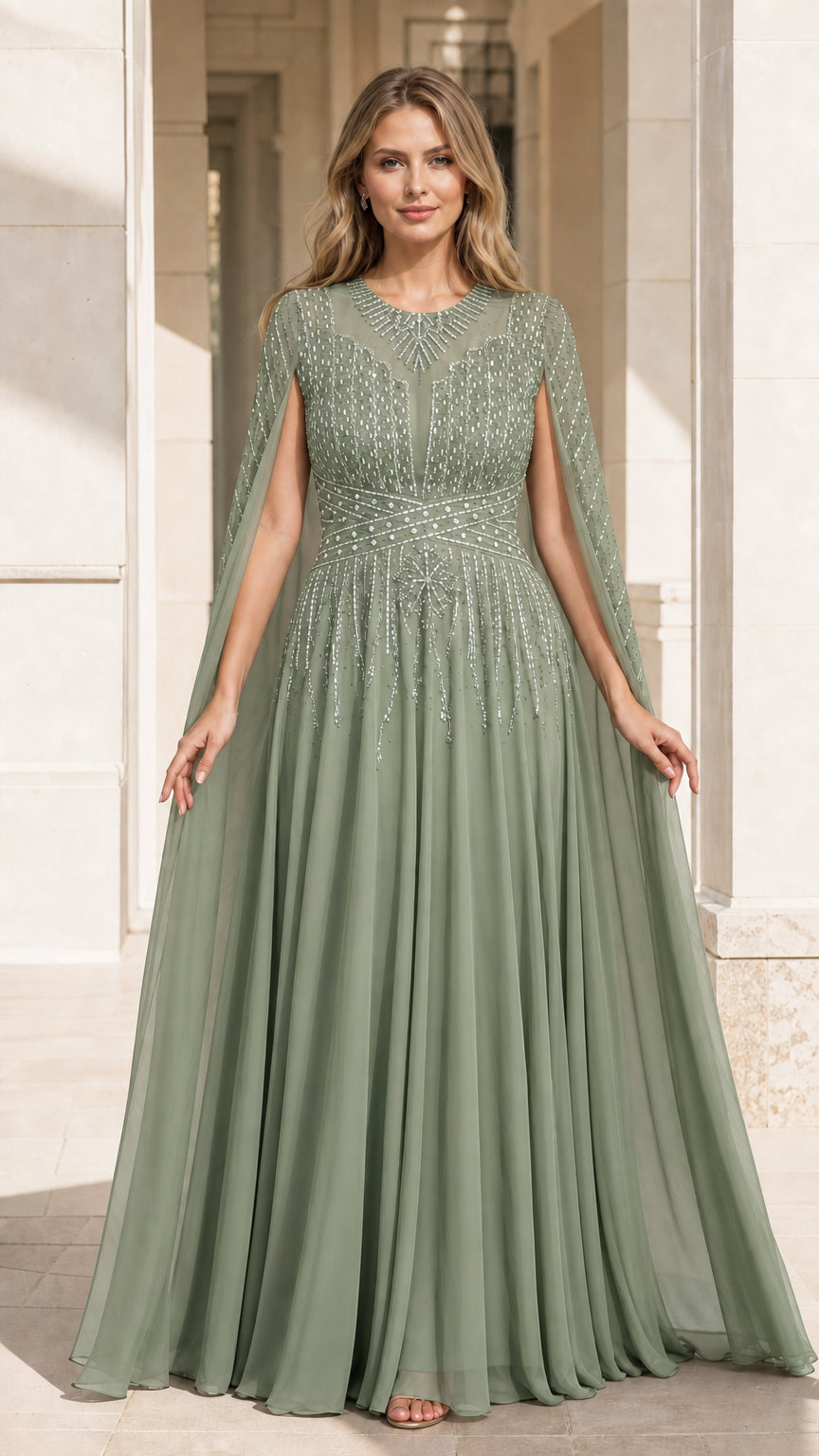 Front view in sage green color variant