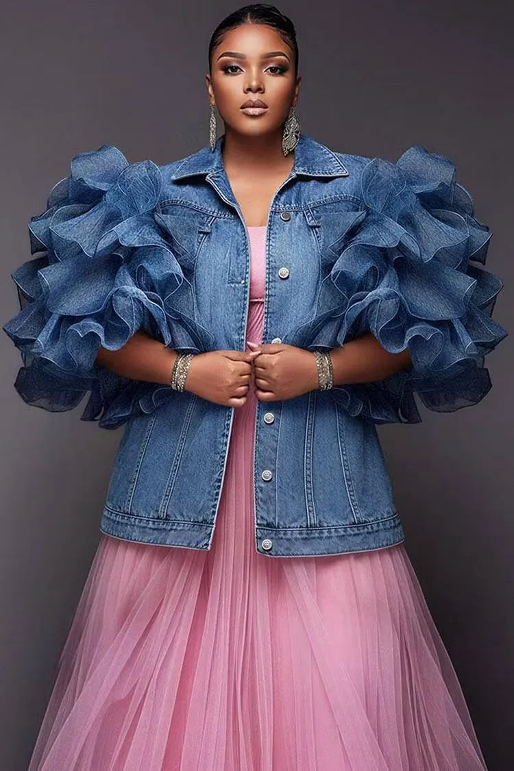 nim Jacket With Voluminous Tulle Ruffle Sleeves