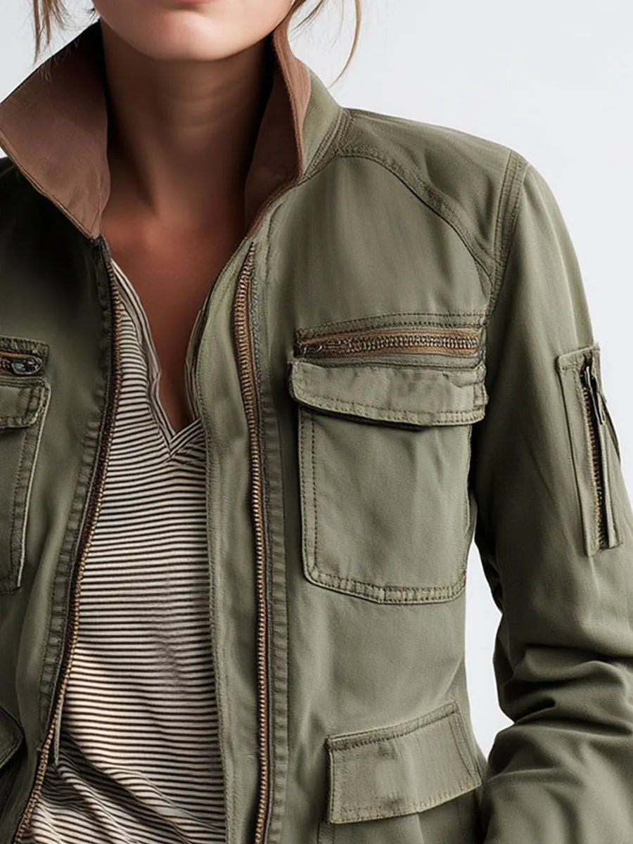 Outerdoor Utility Pocket Olive Green Cargo Jacket
