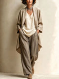 Bohemian Style Casual Cotton And Linen Three-piece Set
