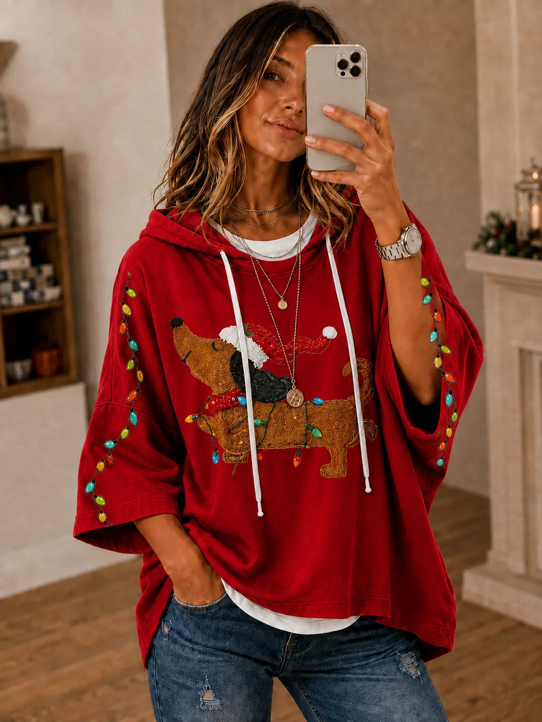 Dachshund Christmas Lights Hoodie