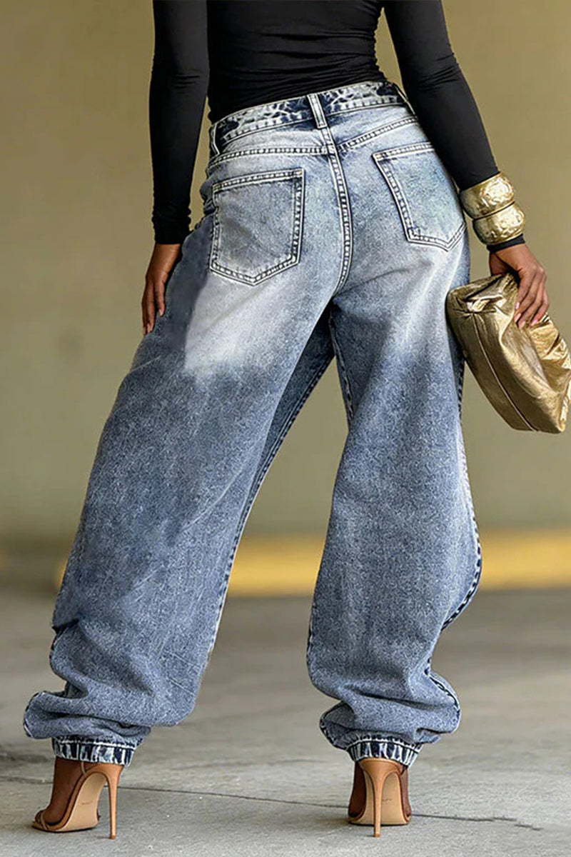 Ladies' Hot Selling Casual Asymmetrical Overlapping Jeans