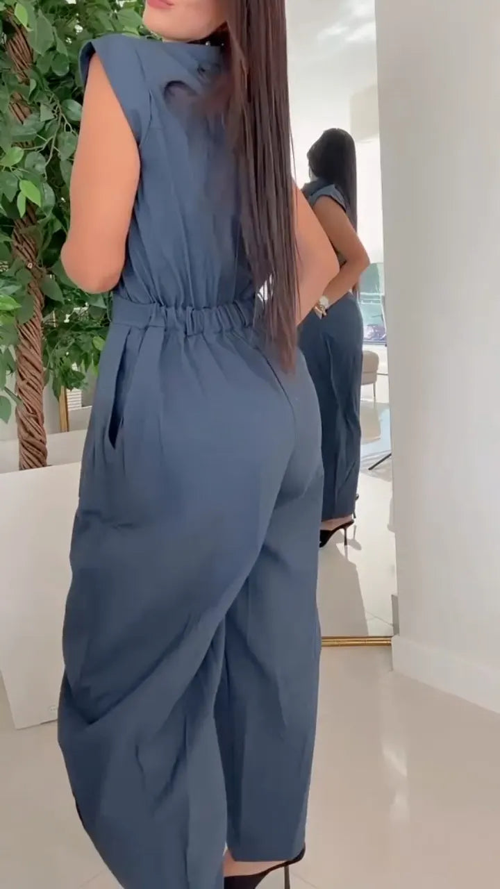 Sleeveless Belted Jumpsuit