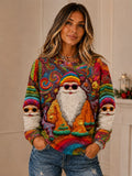 Colorful Hippie Santa Ugly Christmas Sweatshir