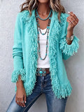 Vibrant Chartreuse Boho Fringe Cardigan