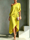 Stylish And Elegant Asymmetrical-hem Dress