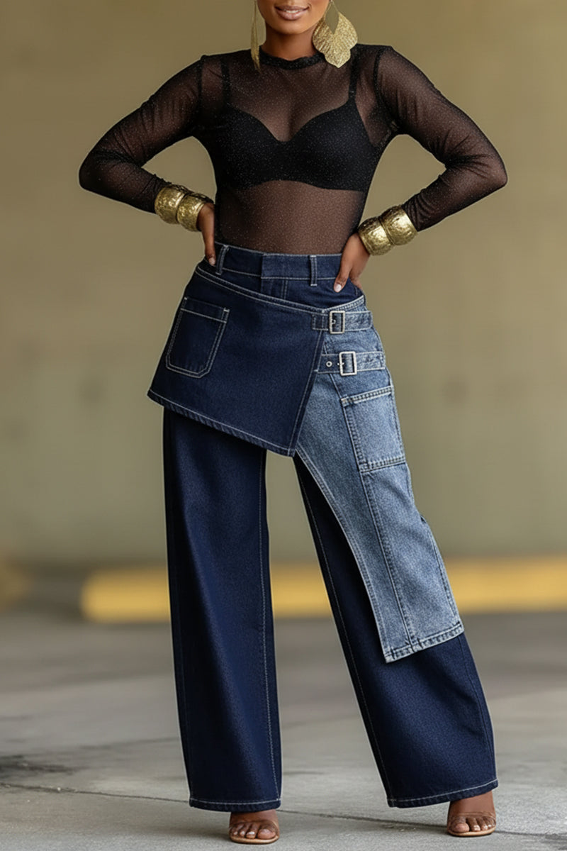 Women's Casual Patchwork Jeans
