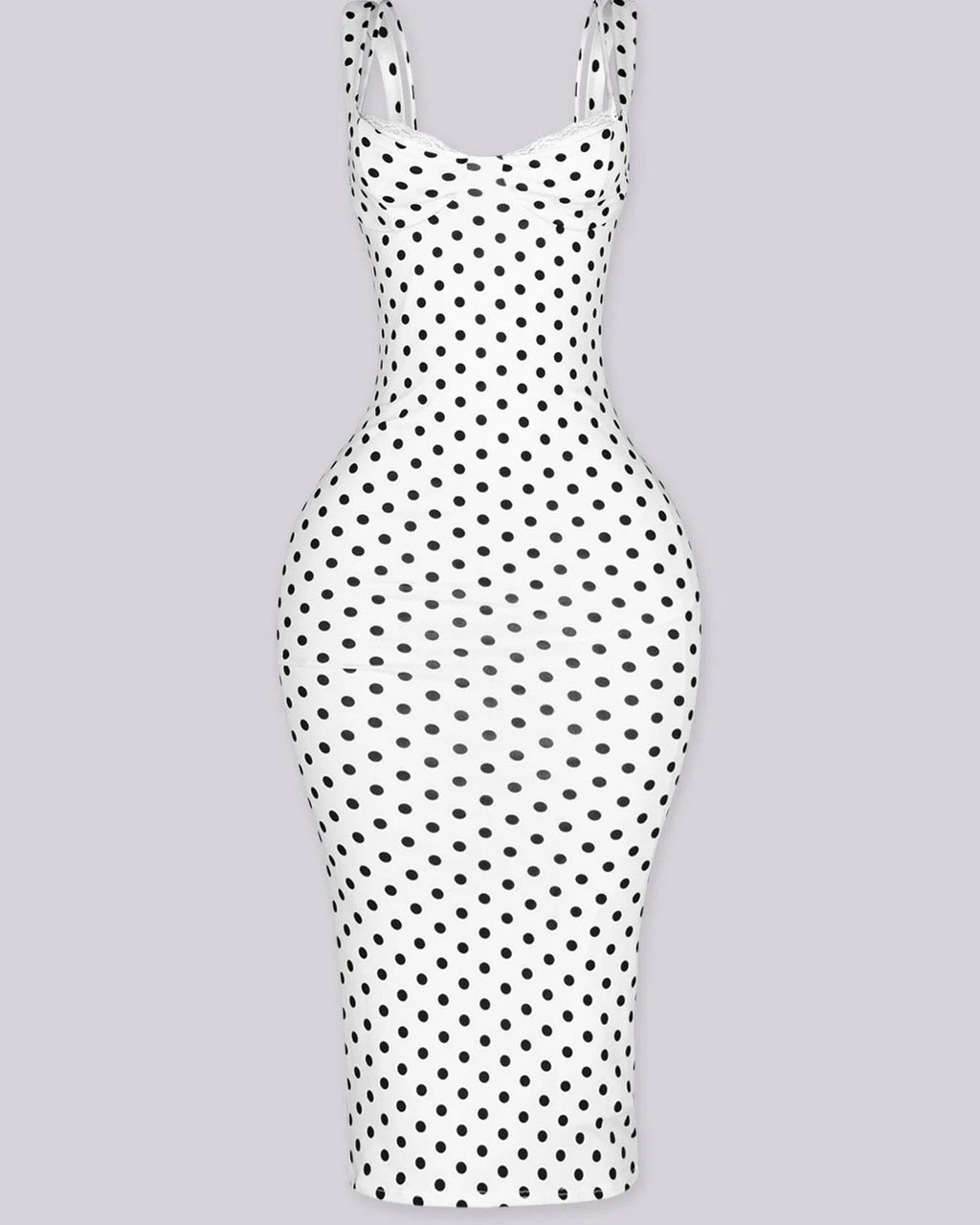 Sexy Women's Slim-Fit Stretchy Classic Polka Dot Maxi Dress