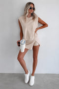 Sleeveless Tank Top & Wrap Skort Two Piece Loungewear Set