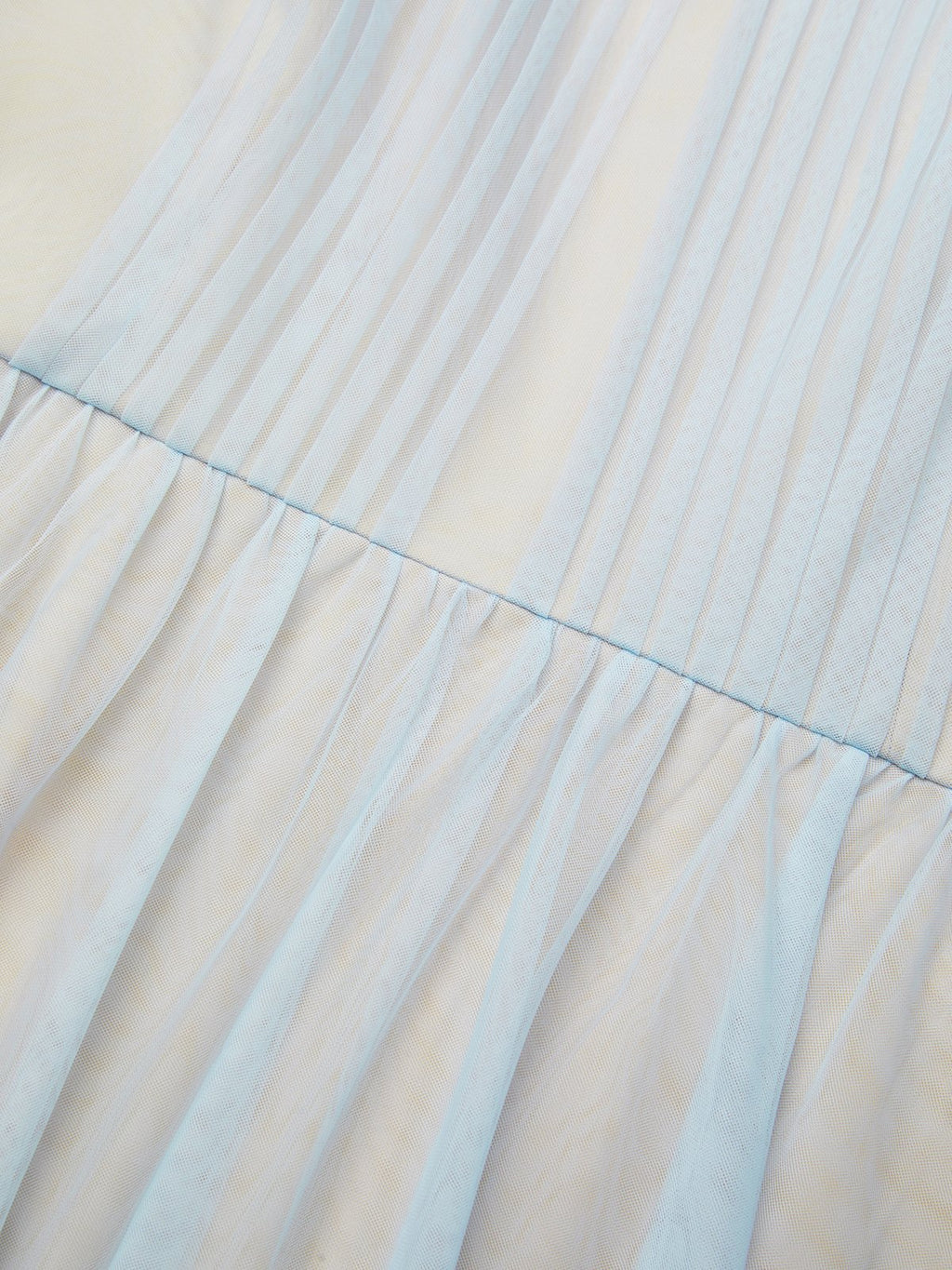 Light Blue Ruched Classic Square Neck Sleeveless A-Line Midi Dress