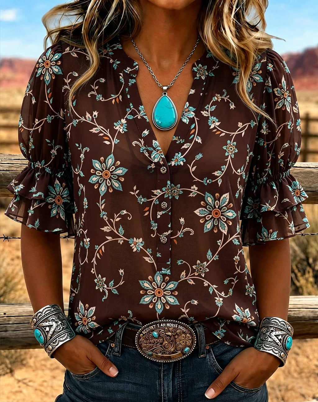 Vintage Art Print Comfortable Summer Fabrics Casual Shirt