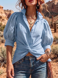 Women's Vintage Puff Sleeve Top