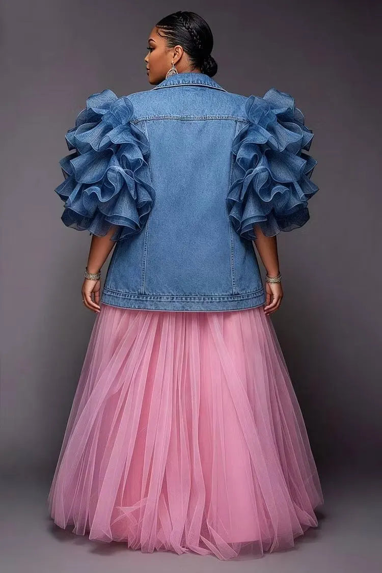 nim Jacket With Voluminous Tulle Ruffle Sleeves