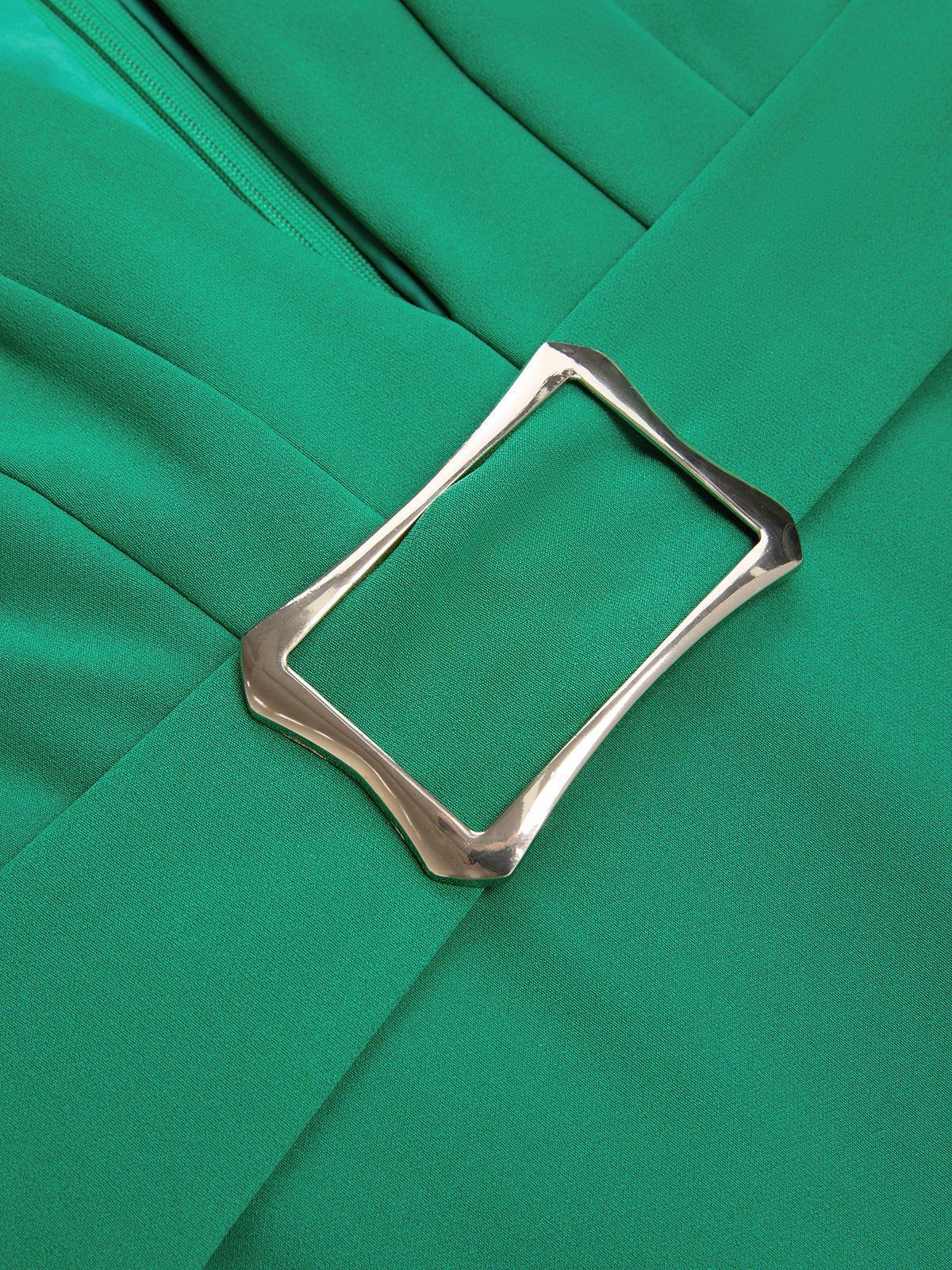 Green Classic Deep V Neck Long Sleeve Sheath Maxi Dress