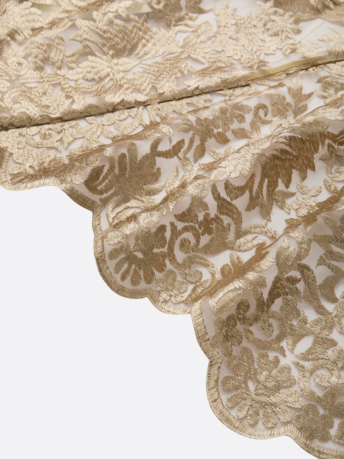 Golden Jacquard Lace Mock Neck Sleeveless Mermaid Midi Dress