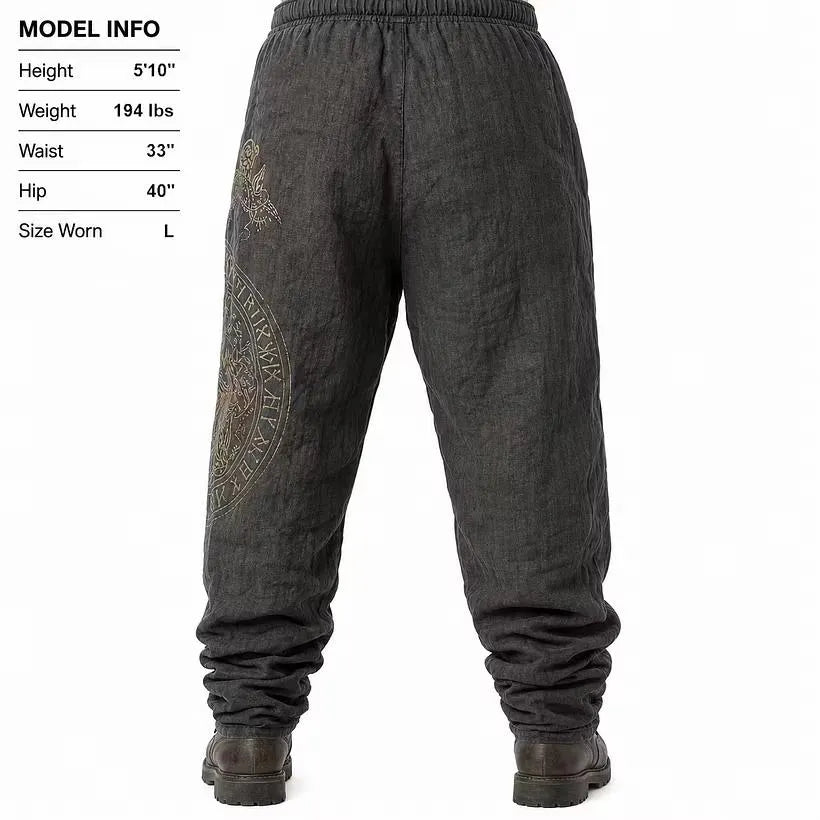 Men Vintage Norse Symbol Harem Pants