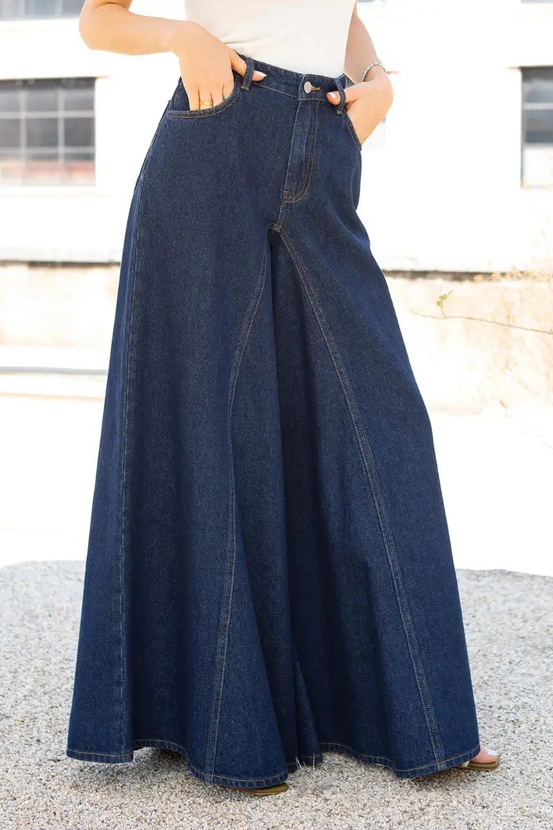 Women's Elegant Minimalist Extra Wide Leg Elastic Jeans
