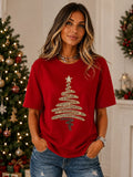 Glitter Christmas Tree Graphic T‑Shirt