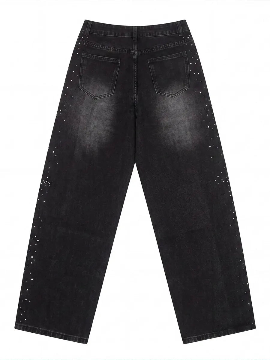 Casual Rhinestone-embellished Jeans