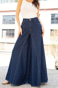 Women's Elegant Minimalist Extra Wide Leg Elastic Jeans