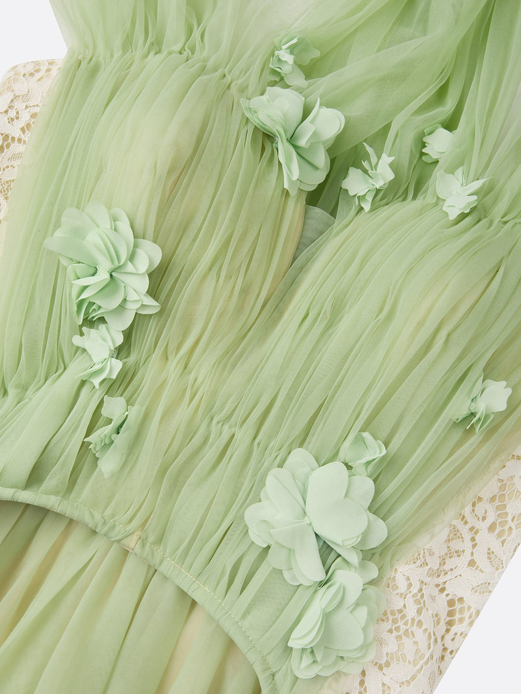 Green Chiffon V Neck Sleeveless A-Line Floor-length Gown Dress
