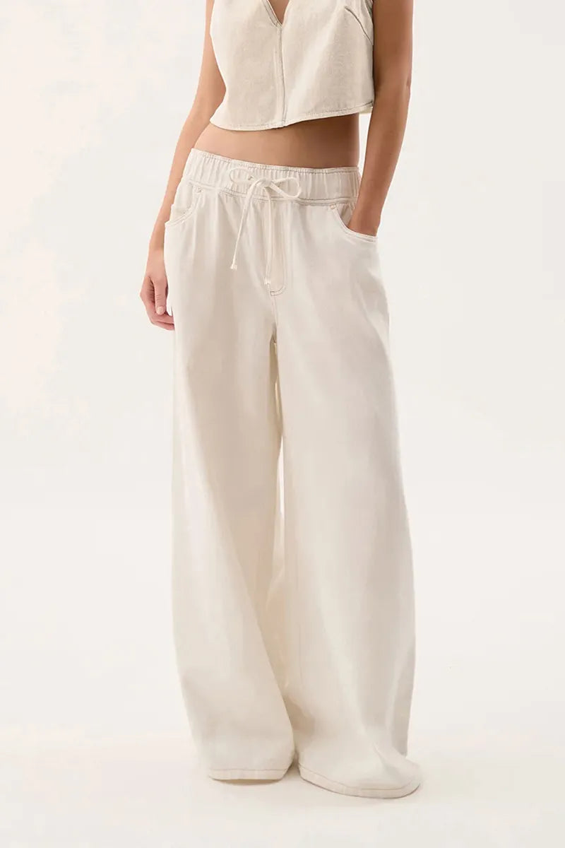 Women's Vintage Low Rise Drawstring Jeans