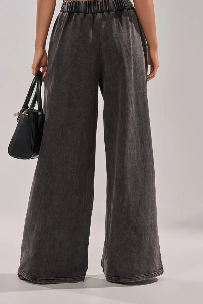 Hot Selling Women's Casual Denim Hanging Neck Denim And Denim Straight Leg Pants