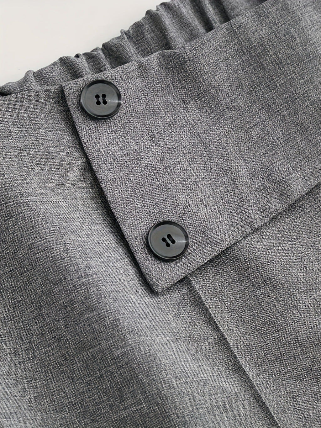 Chic And Sophisticated Grey Wide-leg Trousers With A Wrap-waist Design.