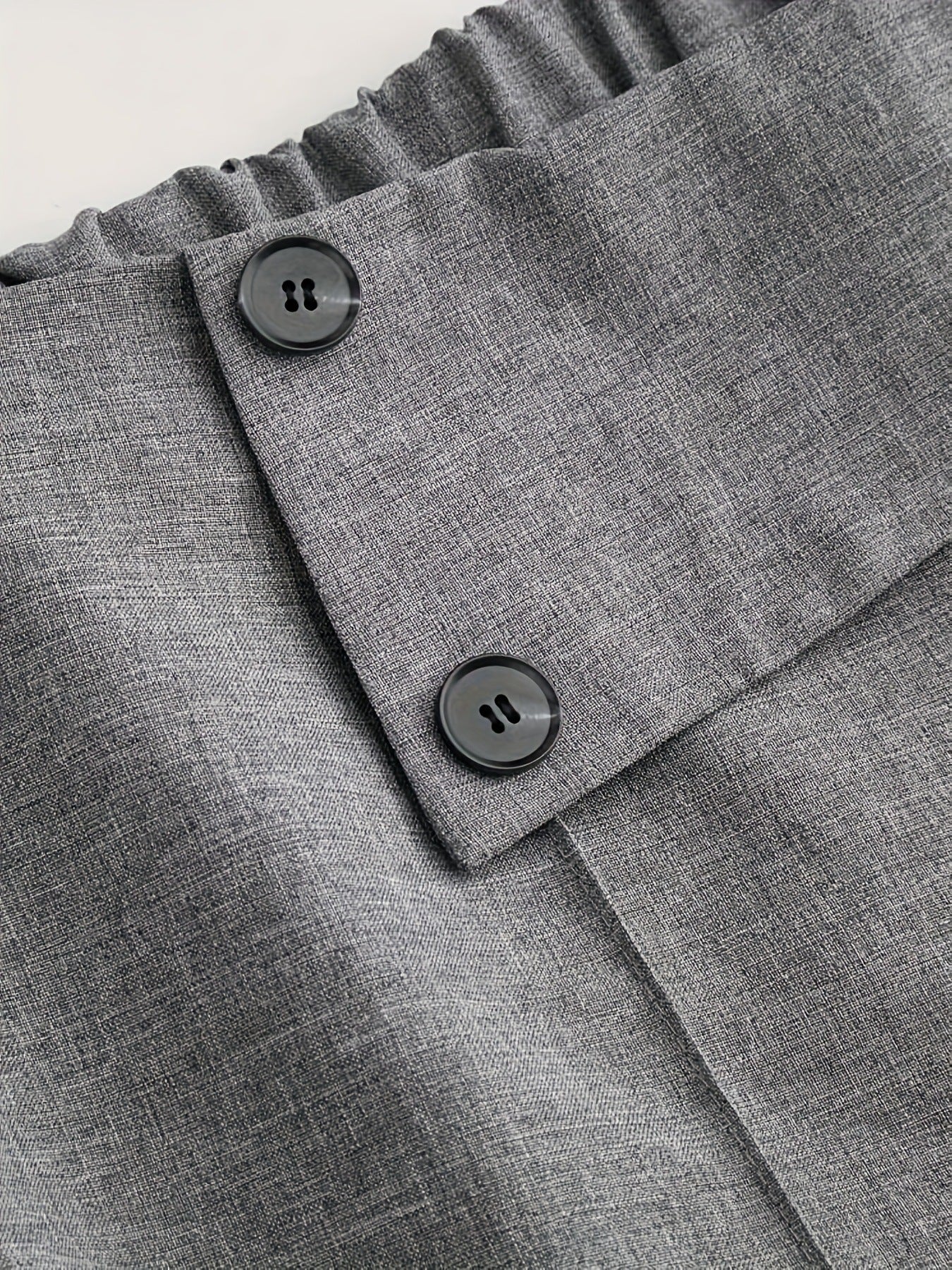 Chic And Sophisticated Grey Wide-leg Trousers With A Wrap-waist Design.