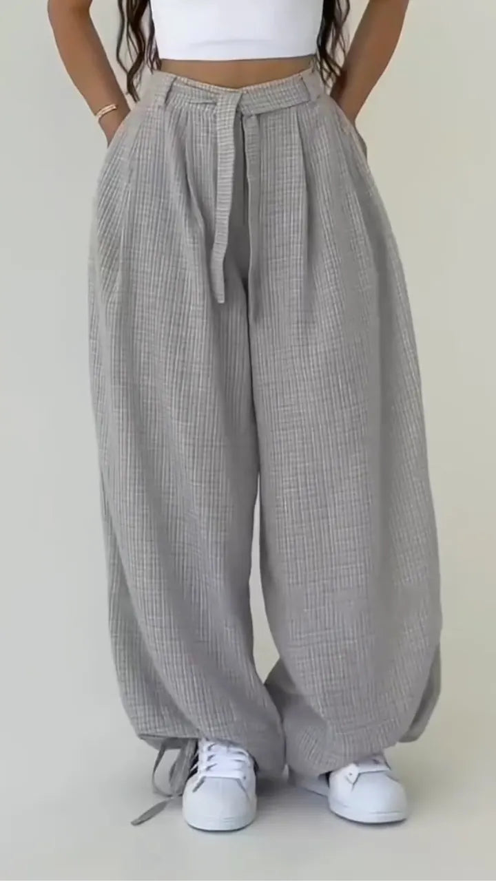 Plaid Baggy Wide Leg Pants