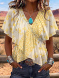 Vintage Art Print Comfortable Summer Fabrics Casual Shirt