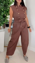 Sleeveless Belted Jumpsuit
