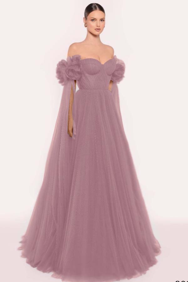Sleeveless Strapless Off the Shoulder Long Prom Dress With Pleated WQ0206