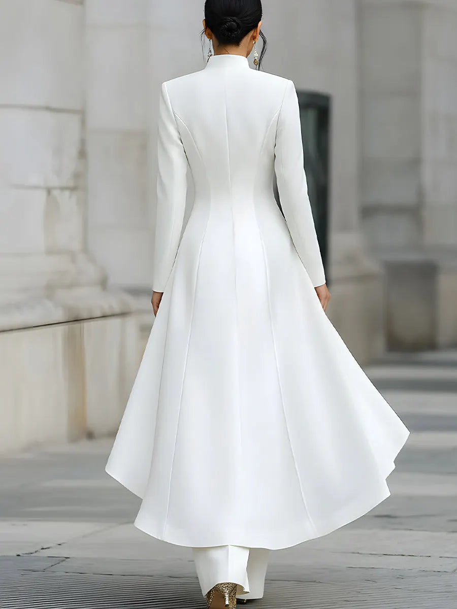 Elegant Front-buttons Long Blazer And Pants Set