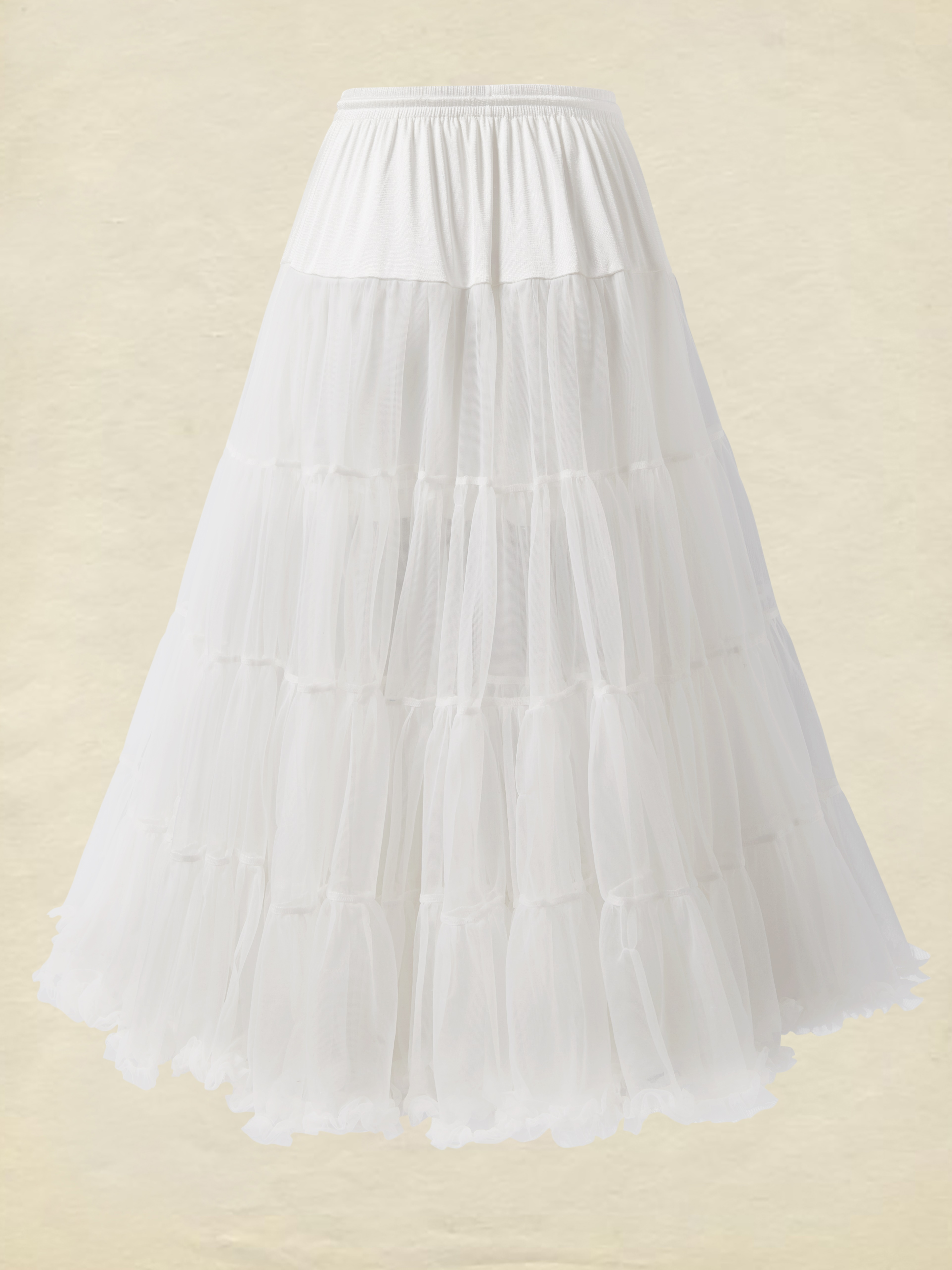 Jane Collection - Multi-Layered Petticoat for Effortless Volume-White