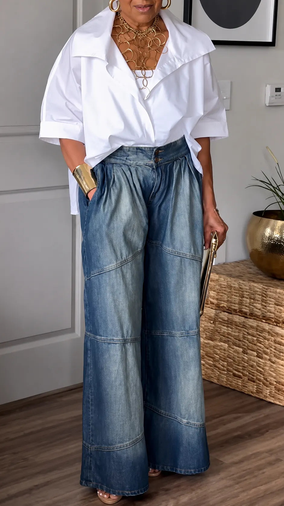 Women's Casual Shirt and Jeans Set