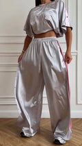 Satin Sport Tracksuit Set