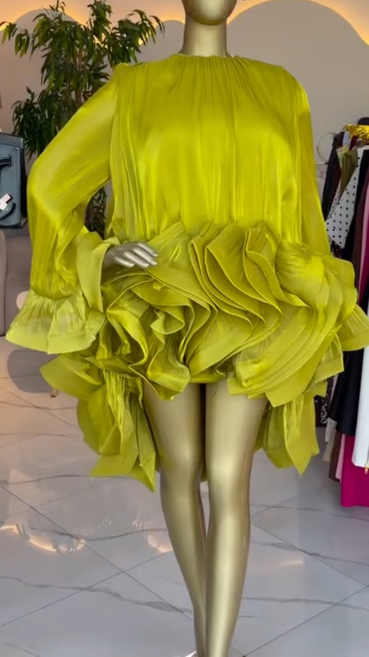 Ruffled Blouse And Shorts Two Piece Set