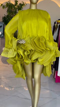 Ruffled Blouse And Shorts Two Piece Set