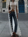 Lace High Low Maxi Longline Top