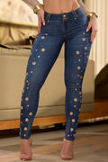Women's Casual Cutout Skinny Jeans