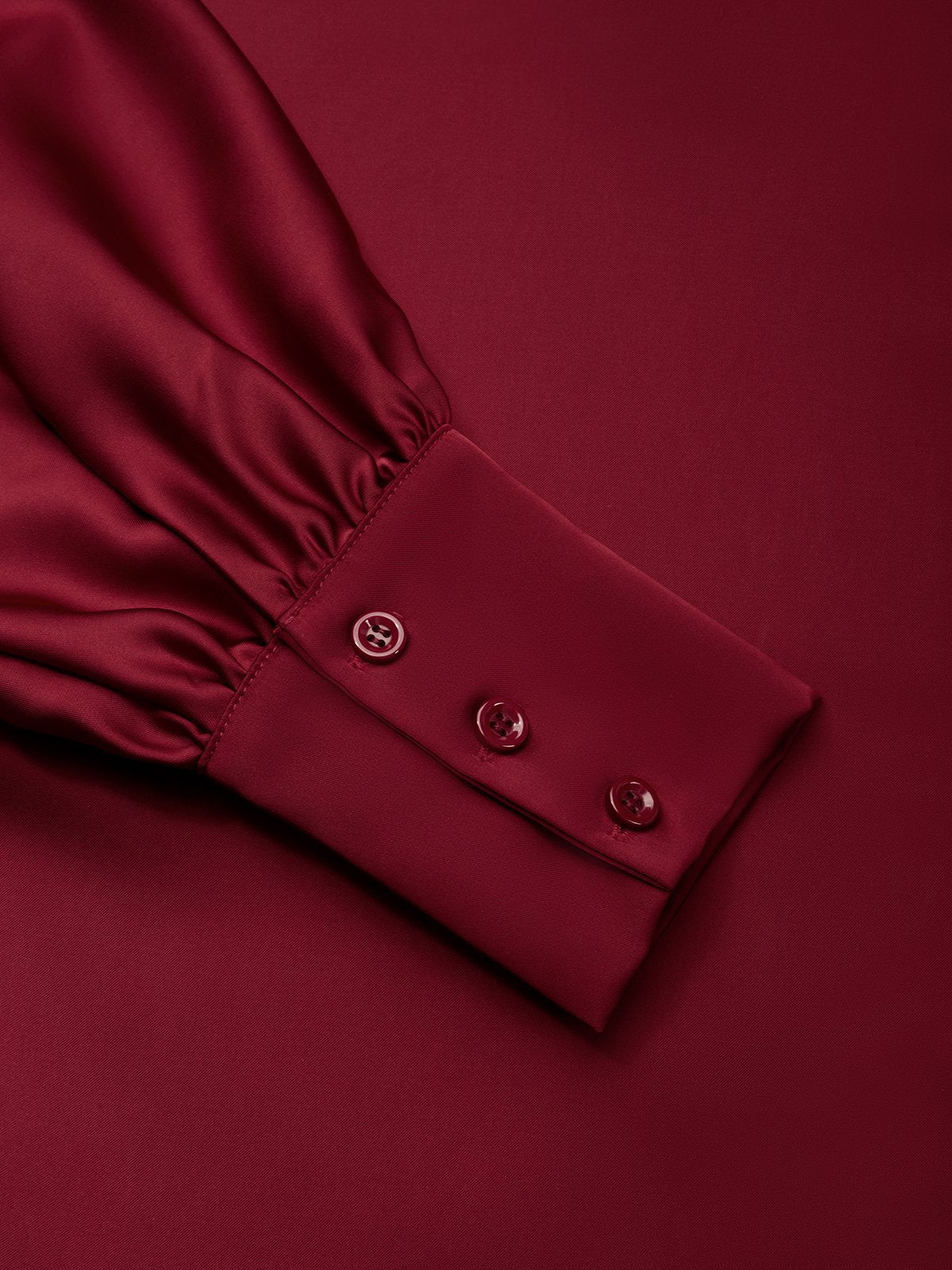 Women Wine Red Lapel Collar Long Sleeve Dressy Top With Skirt Two-Piece Set