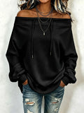 Stylish Off-the-shoulder Oversize Sweatshirt