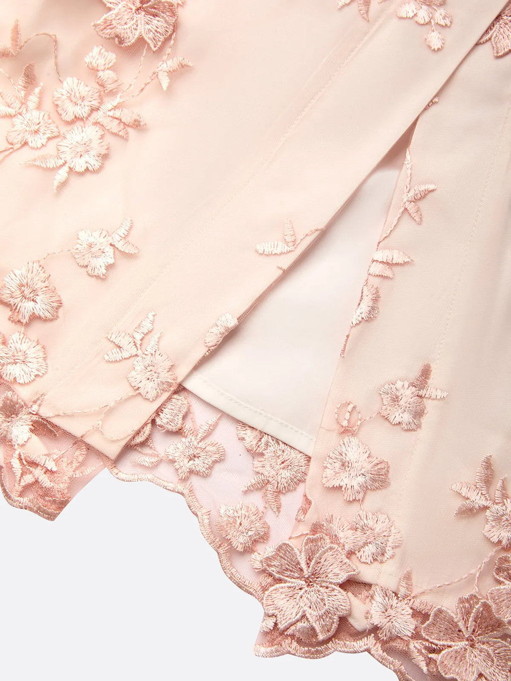 Pink Lace Embroidery Applique Crew Neck Sleeveless Sheath Maxi Dress