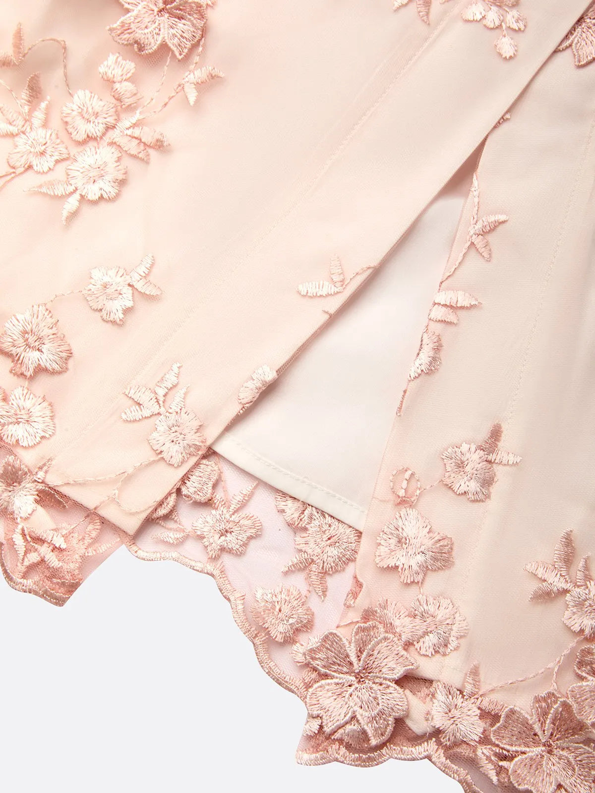 Pink Lace Embroidery Applique Crew Neck Sleeveless Sheath Maxi Dress