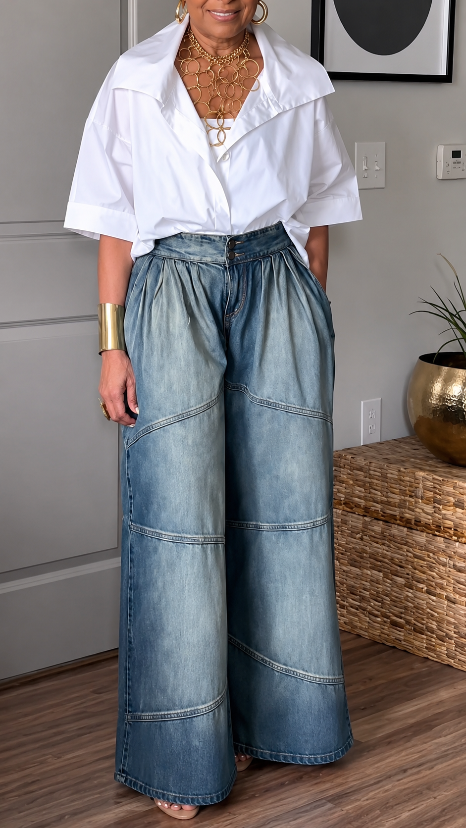 Women's Casual Shirt and Jeans Set